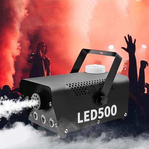 Máquinas de humo TsoLay, máquinas de niebla para escenario de 500 W con control remoto, luces integradas de 7 colores, efectos de destello/estroboscópico/liso/desvanecimiento, ideal para Halloween, fiestas, escenarios, bodas y Navidad miniatura 1