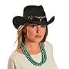 IBLUELOVER Men Women Felt Trilby Fedora Hat Wide Brim Western Cowboy Hat Vintage Derby Party Cap Shapeable Outback Bush Cap with Buckle Band Black #1