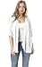 NB Women's Short Sleeve Beachwear Sheer Chiffon Kimono Cardigan Solid Casual Capes Beach Cover up Blouse (L, White)