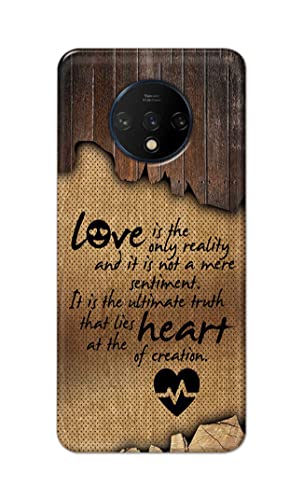 Image of PRINTFIDAA Love is The Only Reality and It is Not Mere Sentiment Printed Designer Hard Case for OnePlus 7T Back Cover -(e) RPM1010