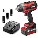 Einhell Professional Akku-Schlagschrauber IMPAXXO 18/450 (1x4,0Ah) Power X-Change (18 V, 450 Nm, Brushless, Außenvierkant-Aufnahme, inkl. 4 Ah Akku, Ladegerät, Nuss-Set)