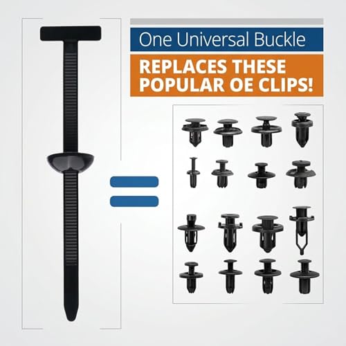 50 PCS Nylon Universal Cable Tie Buckle, Multi-Functional Black Zip Ties with Pin & Button, Snap-Fit Nylon Fastening Clip for Car Repairs,Home,Garden,Workshop - image 2
