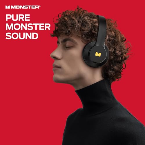 Monster Mission 100 Bluetooth Headphones, On Ear Headphones with Immersive Bass, Crystal Clear Call, 40H Playtime, Bluetooth 5.4, Comfortable Fit Wireless Headset for Travel Work - Image 3