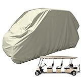 Formosa Covers Heavy Duty 8 Passenger Golf Cart Cover | Compatible with EZGO, Cushman, Club Car Shuttle, Gem e6, Limo, Yamaha Golf Carts | All-Weather | Up to 172" L x 48" W x 66" H Taupe
