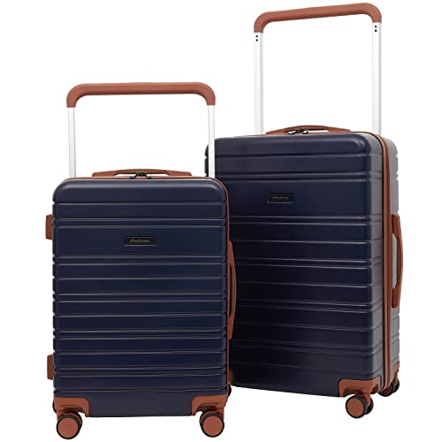 Image of Travelers Club 2PC or 20 inch Navigate Luggage Set, Navy Blue, 2PC Set