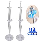 ❤【Materiales】 Hecho de plástico duradero, globos esféricos reutilizables con soportes separados, facilita el uso de globos con una base para colocarlos en el escritorio como la parte central del escritorio.