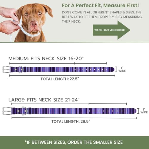 Image of Waterproof Dog Collar - Washable, Stink-Proof & Dirt-Proof - Soft, Odorless, Easy to Clean - Fade-Resistant, Durable for Medium & Large Dogs - Rust-Proof Metal Buckle (Purple-M 1 inch)
