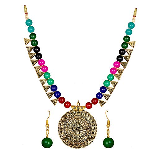 Image of Shining Diva Fashion Antique Design Traditional Neckpiece Necklace Jewellery Set for Women