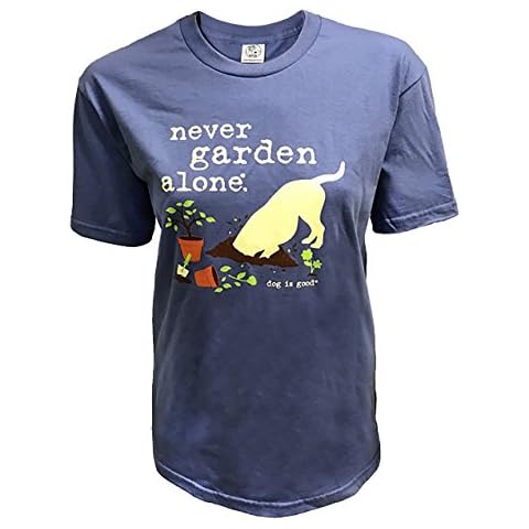 Dog is Good Never Garden Alone Unisex T-Shirt (Blue, Small) Cover