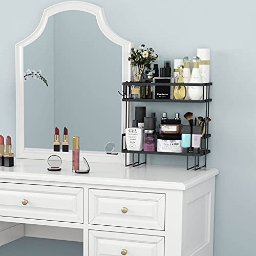 Godboat Over The Toilet Storage, 2-Tier Bathroom Organizer Shelves, Multifunctional Toilet Rack,No Drilling Space Saver With Wall Mounting Design (Black) #TOP4