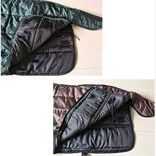 Image of La La Pet Waterproof Warm-Keep Horse Turnout Blanket Adjustable and Breathable Clothes for Horse Mini Pony Ripstop Medium Weight 220g Poly Fill for Winter Green 43Inches