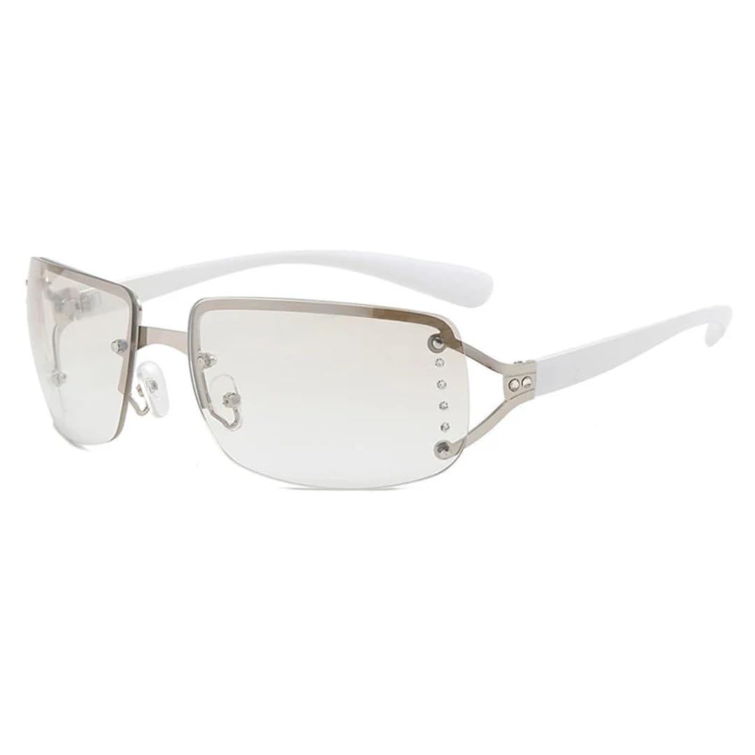Lunettes de soleil œil de chat UV400 rétro argenté pour festival et plage
