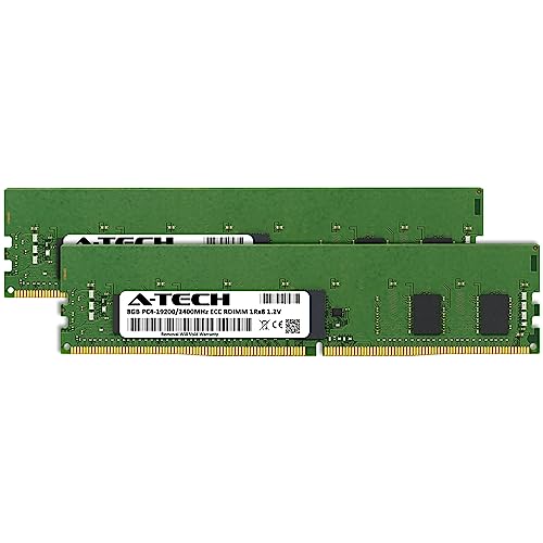 Image of A-Tech 16GB Kit (2x8GB) DDR4 2400MHz PC4-19200 ECC RDIMM 1Rx8 Single Rank 1.2V ECC Registered DIMM 288-Pin Server & Workstation RAM Memory Upgrade Modules (A-Tech Enterprise Series)