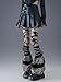 IKIOU Gothic Y2K Leg Warmers, Black Leopard Print Ruffled Design, One Size, Alternative Fashion Punk Style Leg Sleeves with Decorative Straps