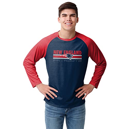 Camiseta raglán NFL FOCO hombre ropa deportiva bloque de color manga corta talla L