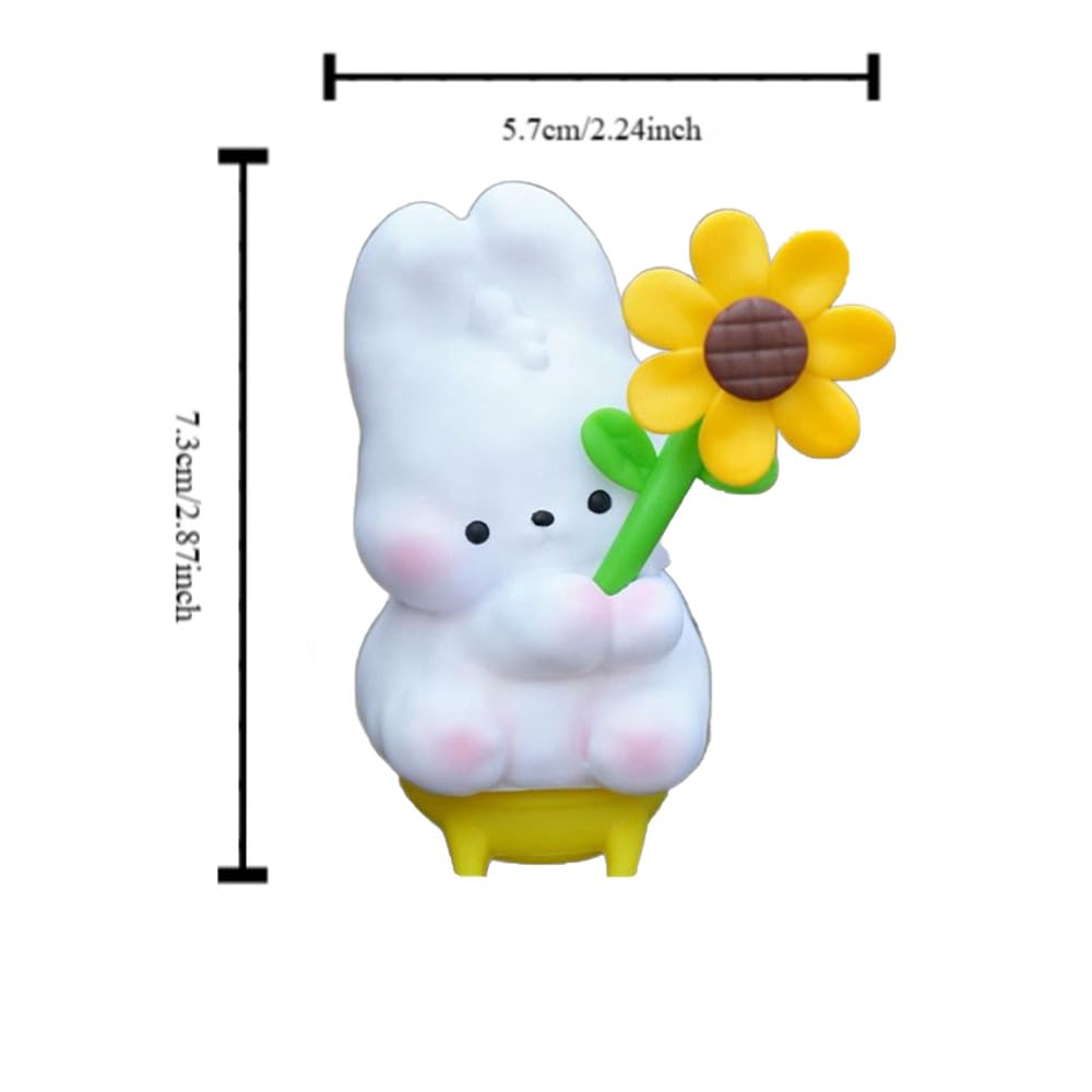 Bike Handlebar Decoration, Cute Rabbit Bicycle Handlebar Ornament with Stretchable Strap Wind-Breaking Rabbit Bike Motor Helmet Riding Cycling Decoration for Bicycle Road Bike Motorcycle