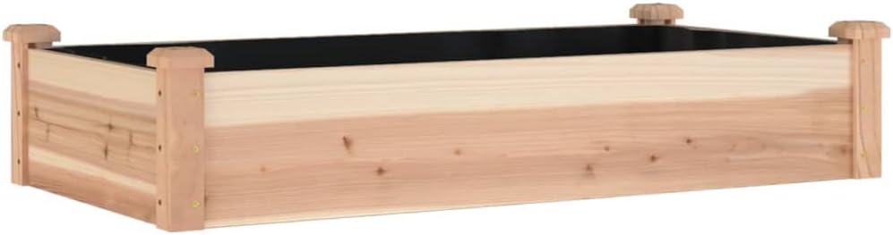 Raised Bed with Insert 120 x 60 x 25 cm Solid Wood Fir Balcony Bed Raised Bed for the Garden