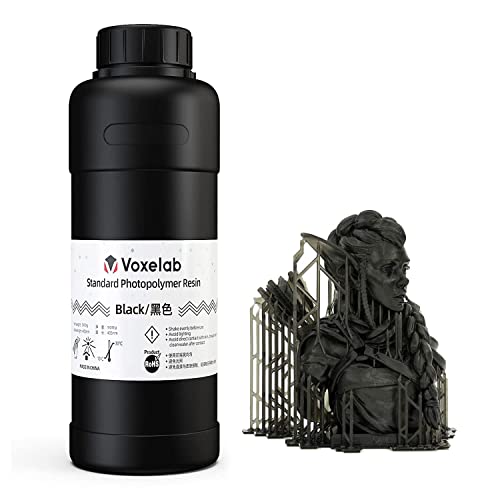 3D Printer Resin - Fast Curing 405Nm Uv Photopolymer Liquid Ink, High Toughness For 4K 8K Lcd/Dlp/Sla 3D Printing (Black-0.5Kg) #TOP12