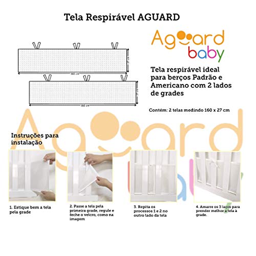 Protetor de Berço Tela Respirável para Grade 2 lados (ELEFANTE ROSA)