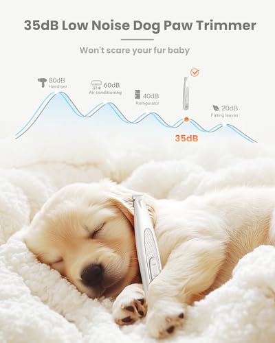 PAPMINI Dog Paw Trimmer with LED Light, Ultra-Low Noise Paw Trimmer for Dogs, Cordless Dog Clippers for Grooming with LED Display, Type-C Rechargeable Pet Clippers for Pads, Ears, Eyes, Face, Rump — view 2