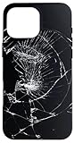 Fake Cracked Broken Design – Funny Theft Deterrent Black Case for iPhone 16 Pro Max