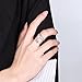 Yifnny Teddy Bear Ring, Cute Double Layer Teddy Bear Love Heart Ring Adjustable Open Ring Inlaid Cubic Zircon Animal Jewelry for Women (Silver)