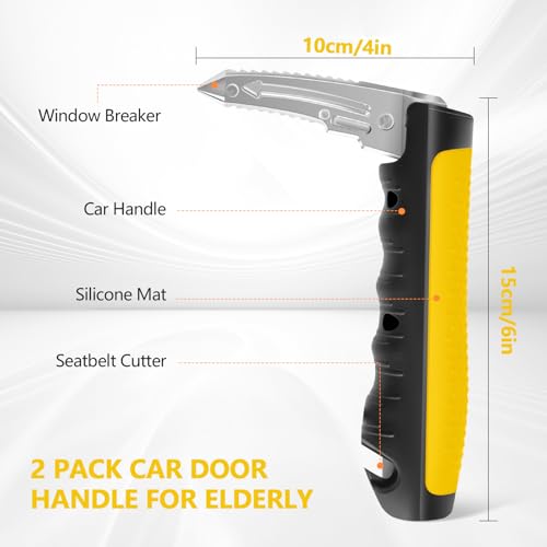 Image of Kaiedos Car Door Handle for Elderly, 3-in-1 Car Handle Assist for Seniors, Portable Auto Cane Vehicle Support Handle, 500 lbs Capacity, Non-Slip Door Assist Bar
