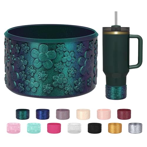 ZXFYE Flower Gradient Silicone Boot for Stanley 40/30oz Tumbler Bottom