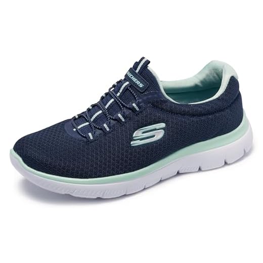 Skechers Damen Summits Sneaker, Navy Aqua, 38 EU