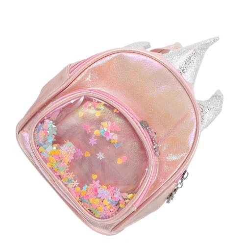 VILLCASE Mochila Unicornio Creativa para Niñas Mini Rosa Lentejuelas, Material Resistente, Correa Ajustable, Gran Capacidad, Escuela y Viaje, Diseño Divertido y Funcional