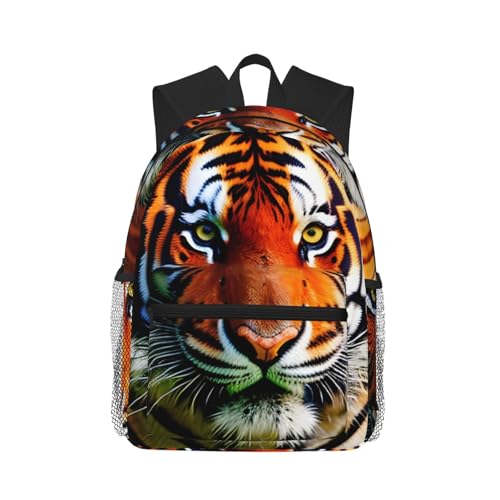 Sac à dos imprimé tigre orange de haute qualité au style décontracté