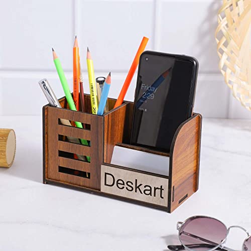 Image of Deskart Multipuropse Pen Holder Stand for Office Desk and Study Table | Multipurpose Stylish Stationary Organizer (Prime, With Name Printing, Pen Holder)