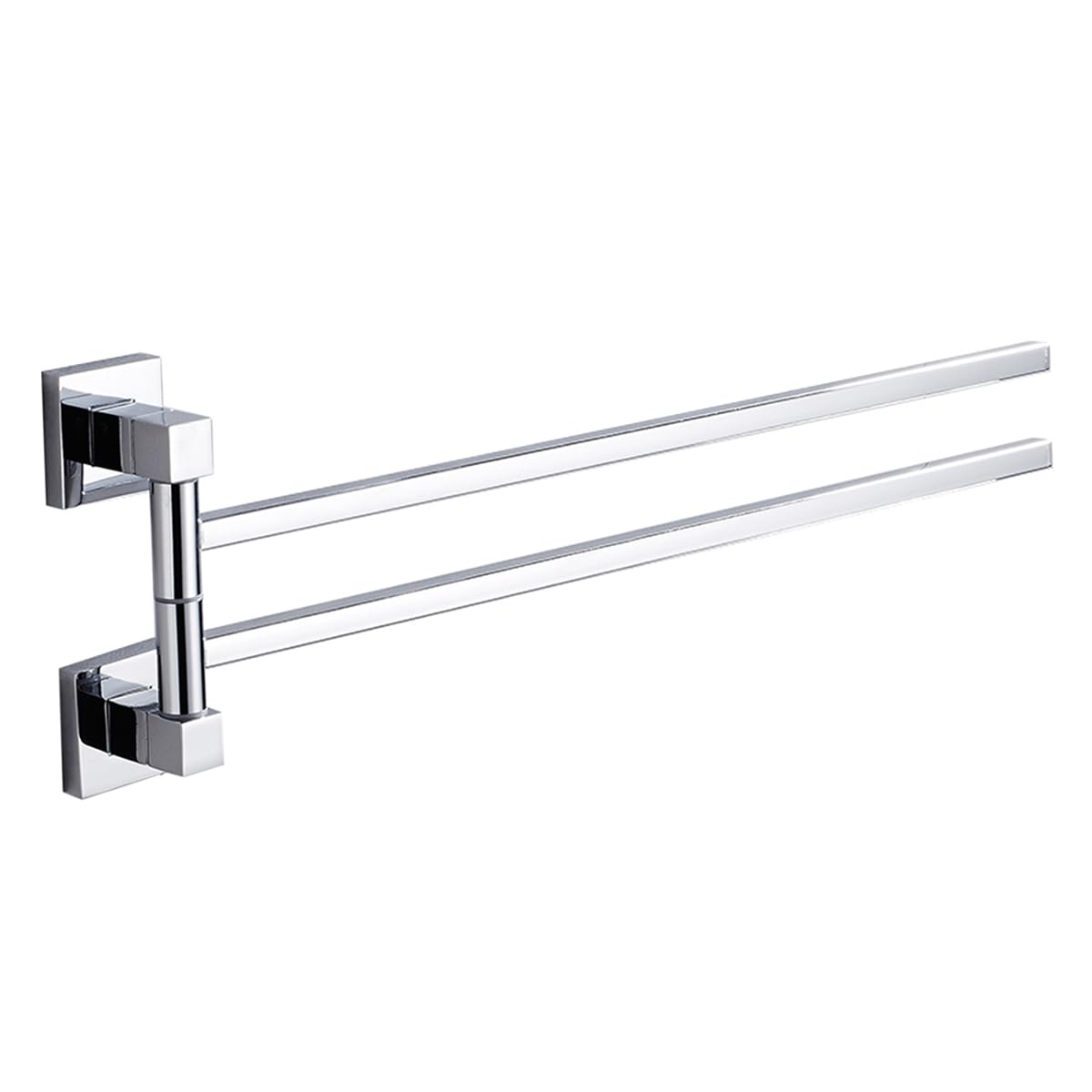 UDSKNV[KSL Kitchen Wall Mounted Bracket 2 Bar Swivel Bathroom Towel Rack Aluminum Towel Hanger Organizer Saving Space