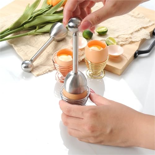 Ouvre-œuf en acier inoxydable rose gold - Coupe-coquille multifonction - 5