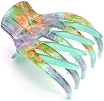 MEDUSA HEIRLOOMS LARGE YOGA CLIP TURQUOISE GREEN COLLAGE