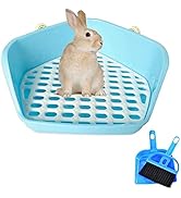 kathson Rabbit Litter Box Pet Toilet Cage Box Potty Trainer Corner with Small Animal Cage Cleaner...