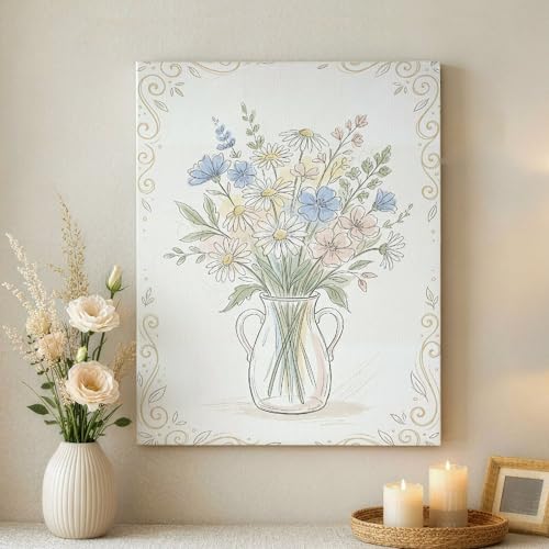 Toile murale abstraite florale de qualité supérieure pour une déco élégante