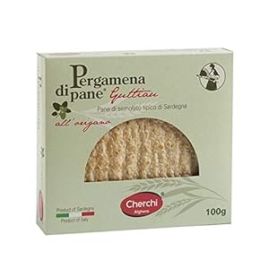 Cherchi- Pergamena di Pane – Guttiau – Crackers van griesmeelbrood met olijfolie en oregano Typisch Sardijns brood – 100 gram