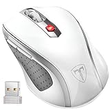 [page_title]-VicTsing Mini Schnurlos Maus Wireless Mouse 2.4G 2400 DPI 6 Tasten Optische Mäuse mit USB Nano Empfänger Für PC Laptop iMac MacBook Microsoft Pro, Office Home (Weiß)