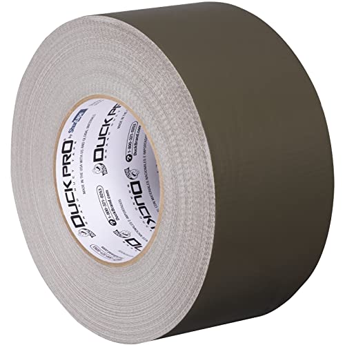 Image of Duck Pro by Shurtape Professional Grade, Industrial Colored Cloth Duct Tape for Industrial Color-Coding, HVAC and Automotive, 72mm x 60yd, 10.0 mil, Olive, 1 Roll (105510)