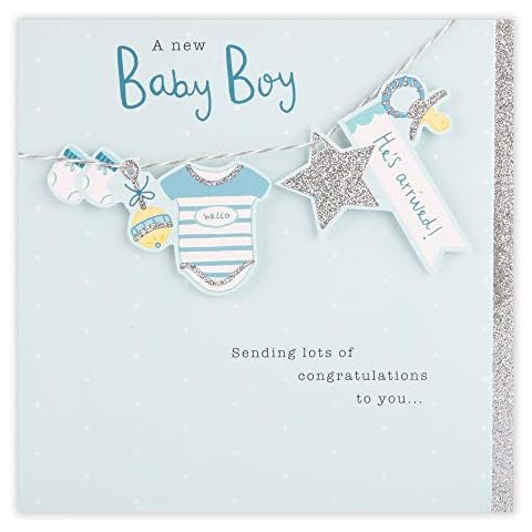 Clintons Baby Boy Greeting Card 159x159mm Cover