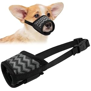 Coppthinktu Dog Muzzle for Small Medium Large Dog, Soft Mesh Muzzle for Dog Adjustable Dog Muzzles to Prevent Biting Dog Mouth Guard, Dog Muzzle for Barking Dog Mouth Cover Allow Panting Drinking