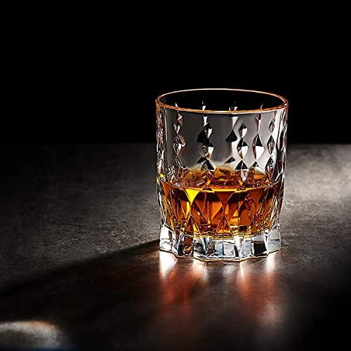 Whiskey Stones & Worlds First Eco-Crystal Glass Gift Set - 6 Handcrafted Granite Round Sipping Rocks - European Crafted Monarch Whiskey Tumbler (340ml) - Hardwood Presentation Tray - Gold Foil Box