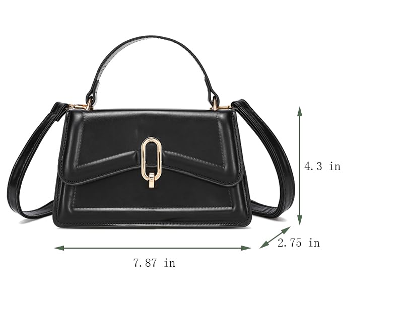 Image of Women Top Handle Clutch Handbag Cute Purse for Girls trendy Small Crossbody Bag Black