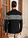 Runcati Mens Full Zip Cardigan Sweater Casual Knit Stand Collar Cardigan Slim Fit Color Block Fall Winter Sweaters Black