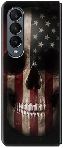 R3850 American Flag Skull Case Cover for Samsung Galaxy Z Fold 4