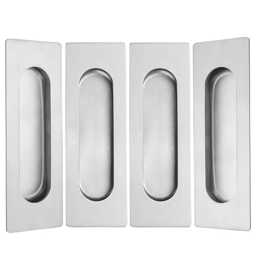 Malimali 2 Pack 120mm Recessed Sliding Door Handles, Cupboard Door Handles