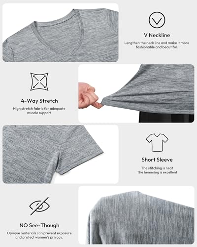 Image of BALENNZ Workout Shirts for Women, Moisture Wicking Quick Dry Active Athletic Women's Gym Performance T Shirts