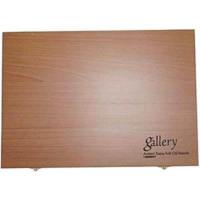 Mungyo Gallery Soft Oil Pastels Wooden Box Set of 72 (MOPV-72W) with Blending Tortillon, Sandpaper, Eraser