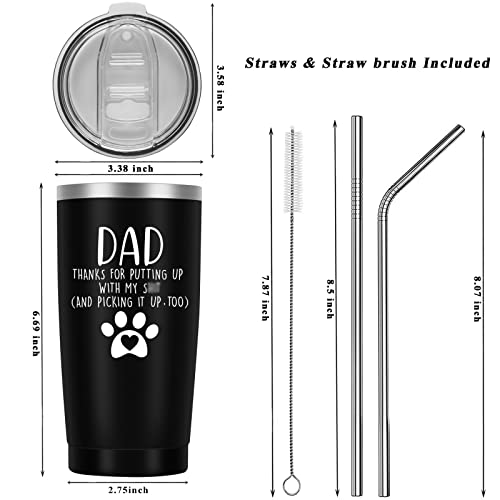 Father's Day Gift For Dog Dad, Funny Dog Dad Gift 20 Oz Travel Tumbler, Father's Day Christmas Birthday Gift For Dog Dad Papa Dog Lover Dog Owner #TOP5